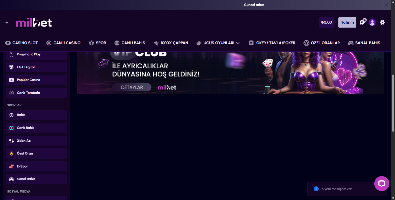 Milbet Üyelik Sonrası Yatırım Bonusları